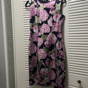 Black dress with pink flower